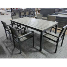 7 PCS Outdoor Garden Patio Synthetic Wood Dining Set